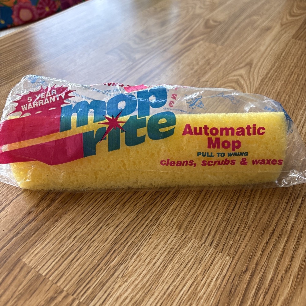 Vintage Mop Rite Automatic Roller Mop Refill NOS Original Package Retro Clean